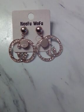 Rose Gold Circle Drop Earrings